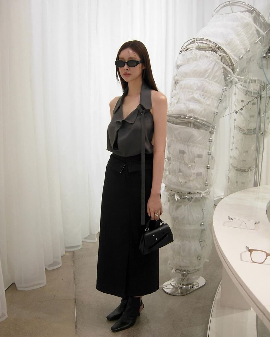 LCDC PINSTRIPED LAYERED WAIST LONG SKIRT 상품이미지7