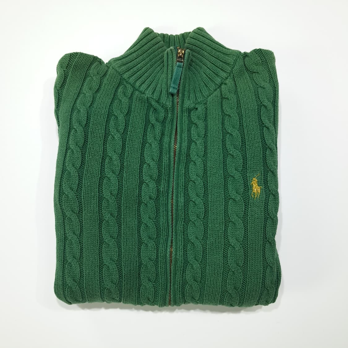 CL099 M 폴로 코튼 케이블 니트 집업 상품이미지6
