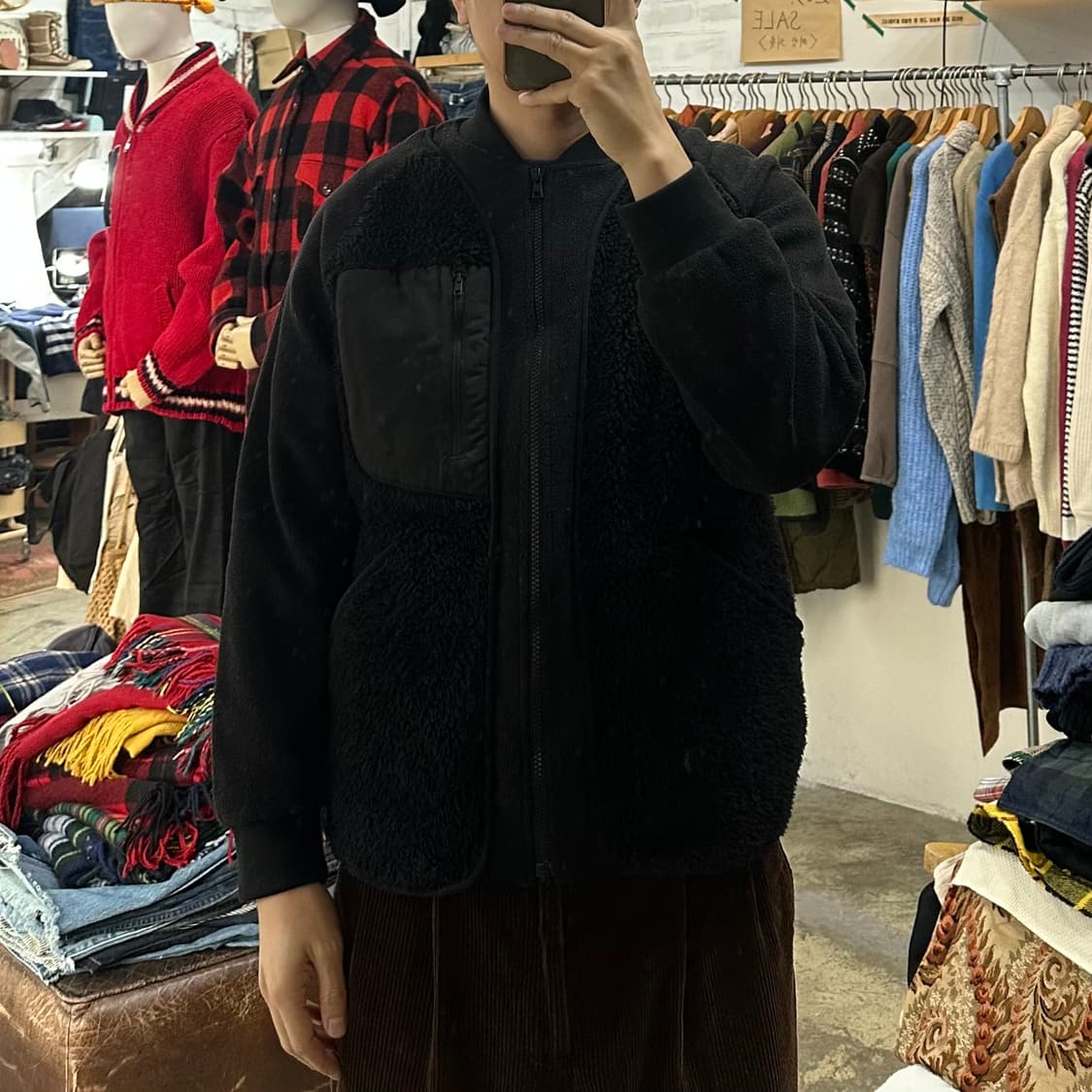 (착용컷) 유니클로 x 화이트 마운티니어링 플리스 자켓 (남성용 98) 상품이미지3