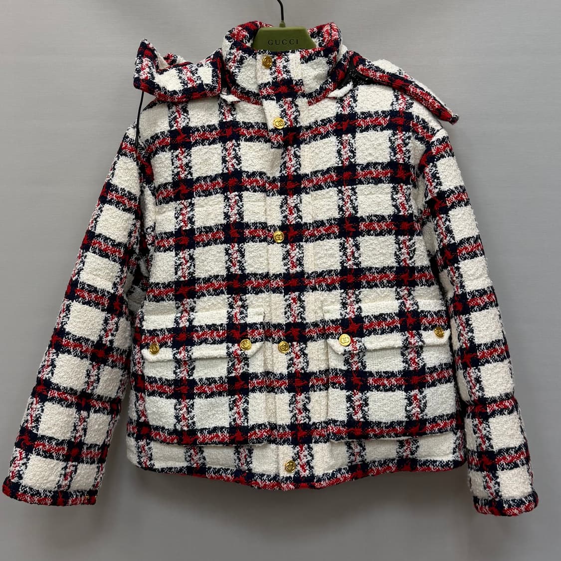 구찌 체크 트위드 패딩 ( 여성 오버핏 )  상품이미지3