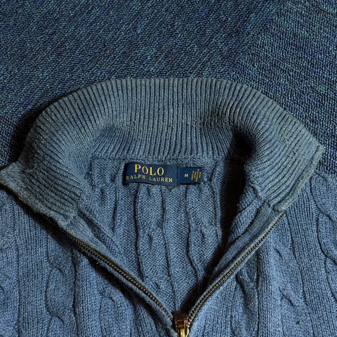 폴로 랄프로렌 케이블 폴라 니트 블루 상품이미지5