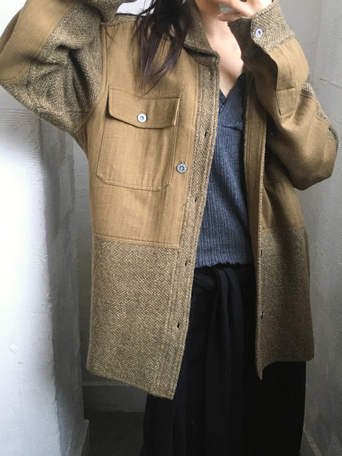 RRL 더블알엘 베이지 카라 울 헌팅 셔츠 상품이미지3