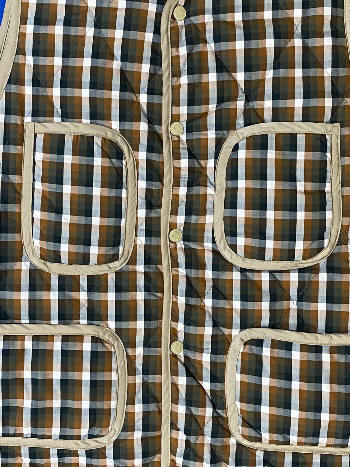 Vastic 바스틱 카고 리버시블 퀼팅 체크 패딩 베스트 Large 상품이미지2