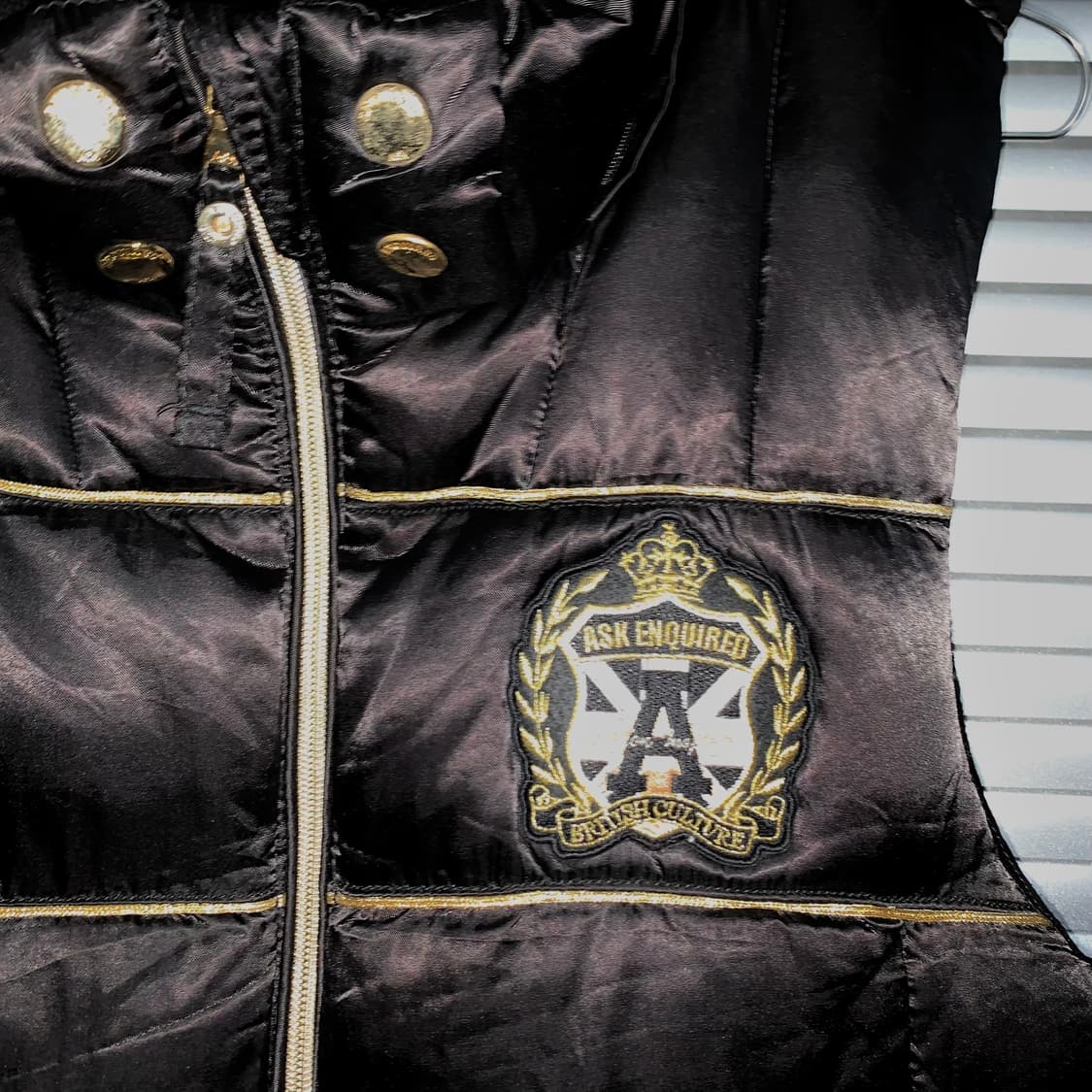 2000s 빈티지 ASK ENQUIRED 블랙 패딩 베스트 상품이미지3