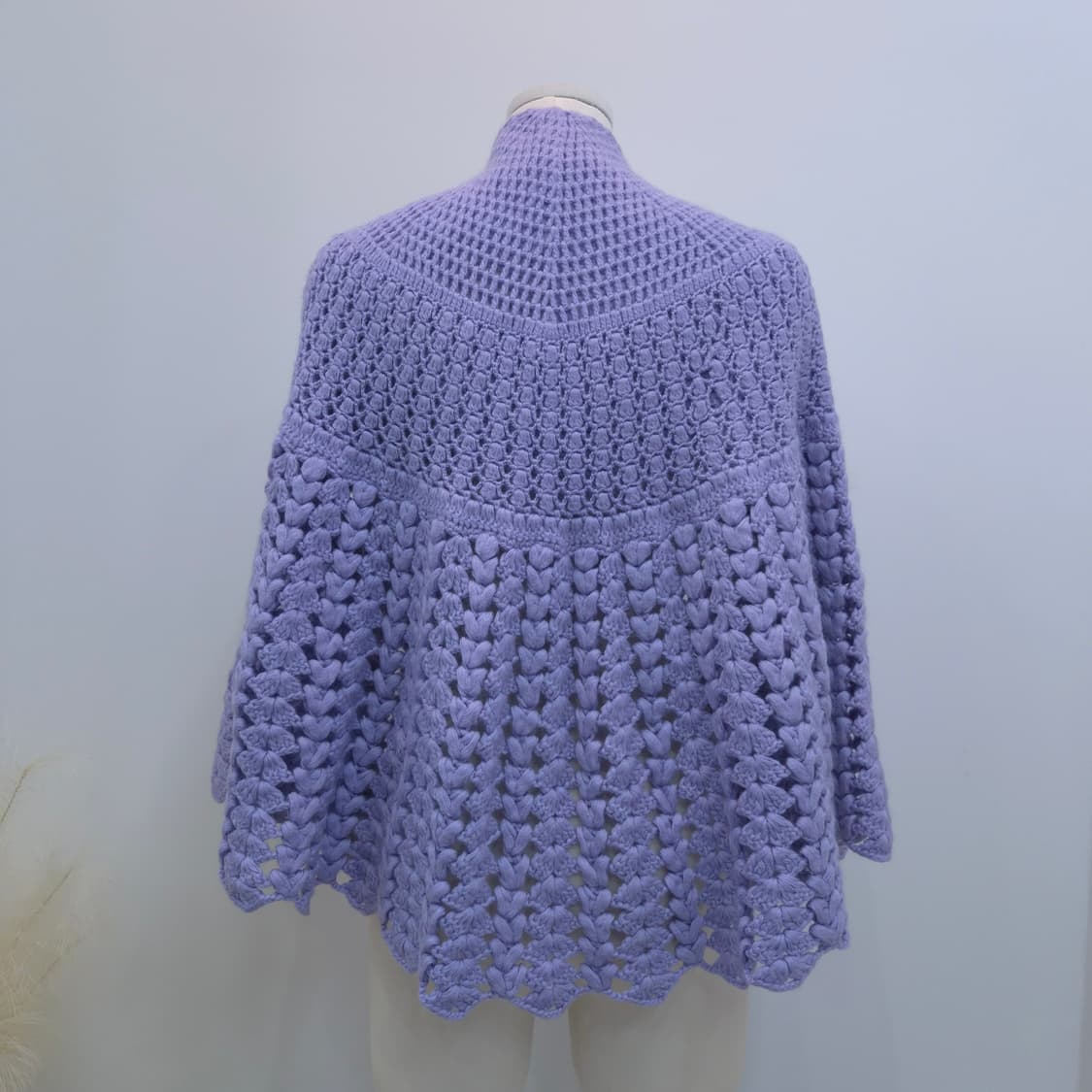 일본제 라벤더 뜨개 니트 숄 상품이미지7