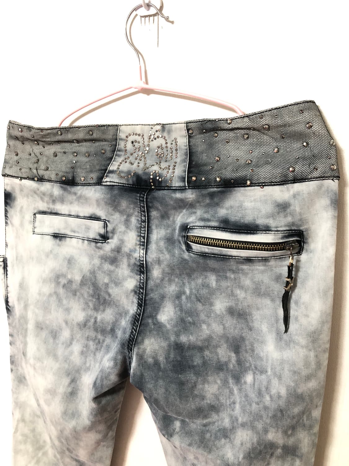 Grey Y2K Beaded Jeans 상품이미지6