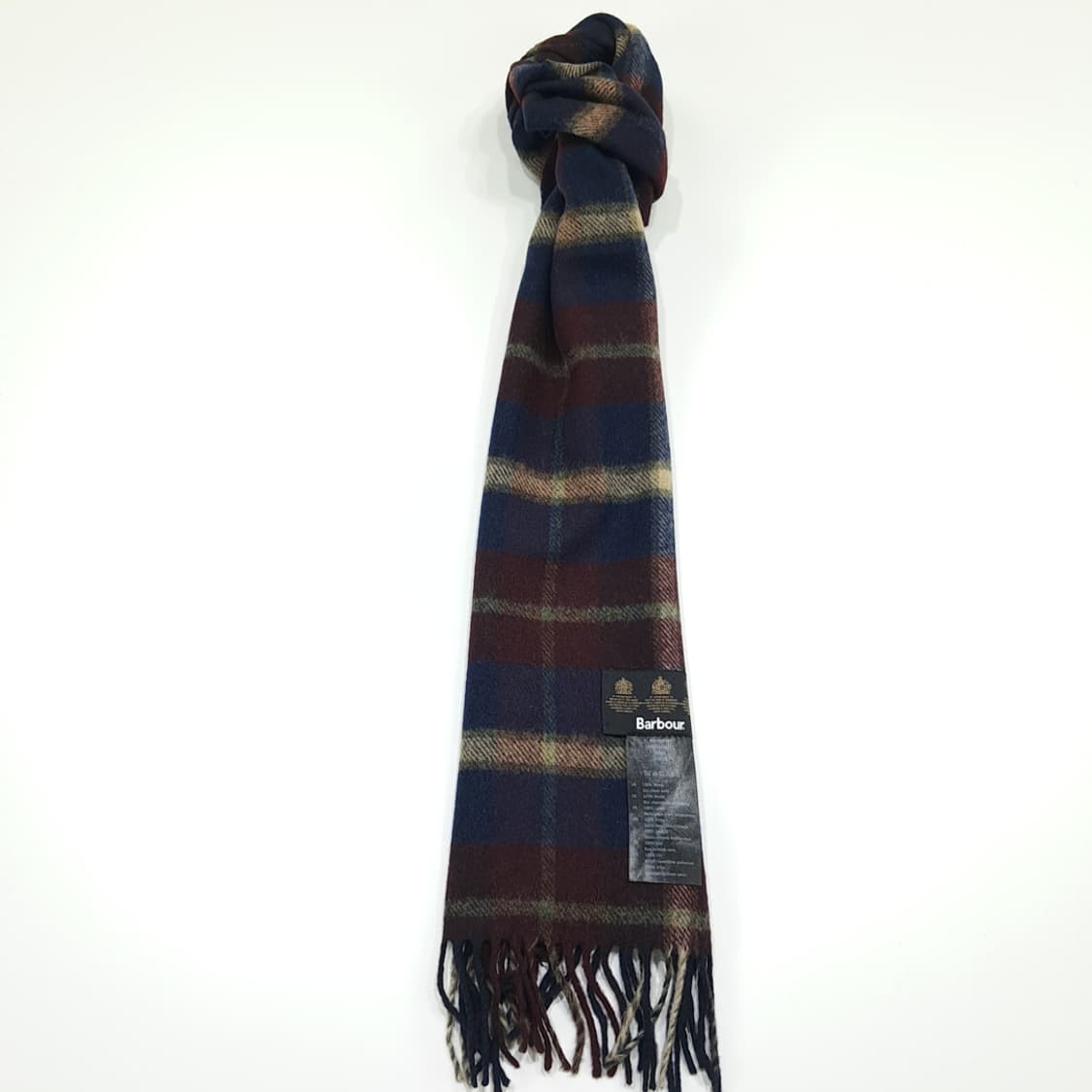 MX368 바버 버건디 & 네이비 클래식 타탄 100% 울 머플러 상품이미지3