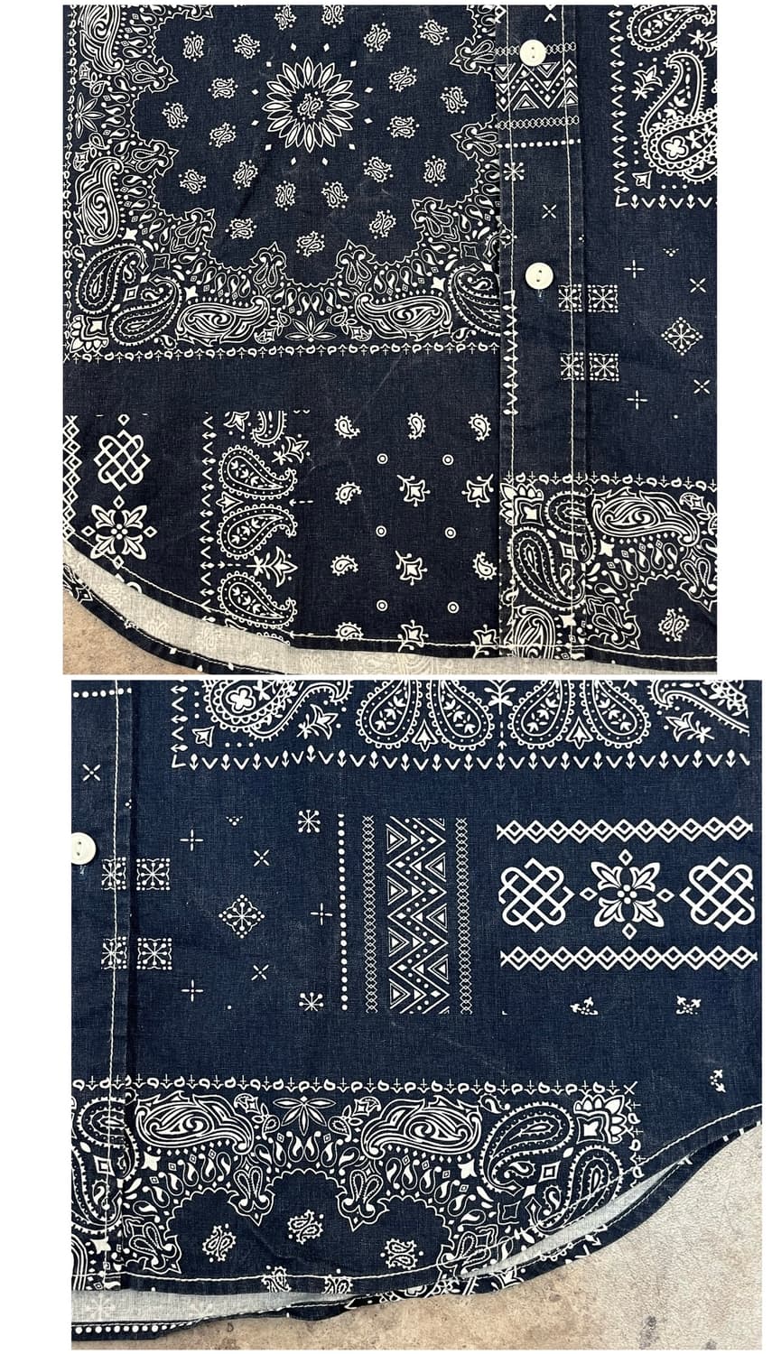 에드윈 페이즐리 셔츠 네이비 XL #csz3806 상품이미지6