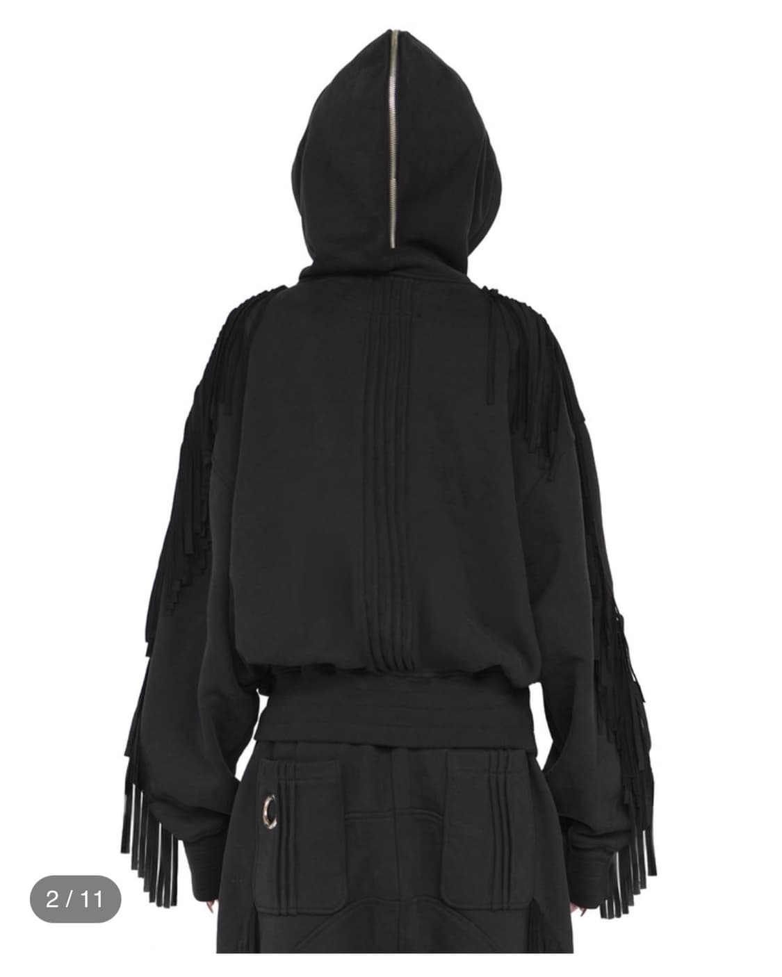 키묘NOMAD OPEN CAPE HOODED JACKET IN BLACK 상품이미지2