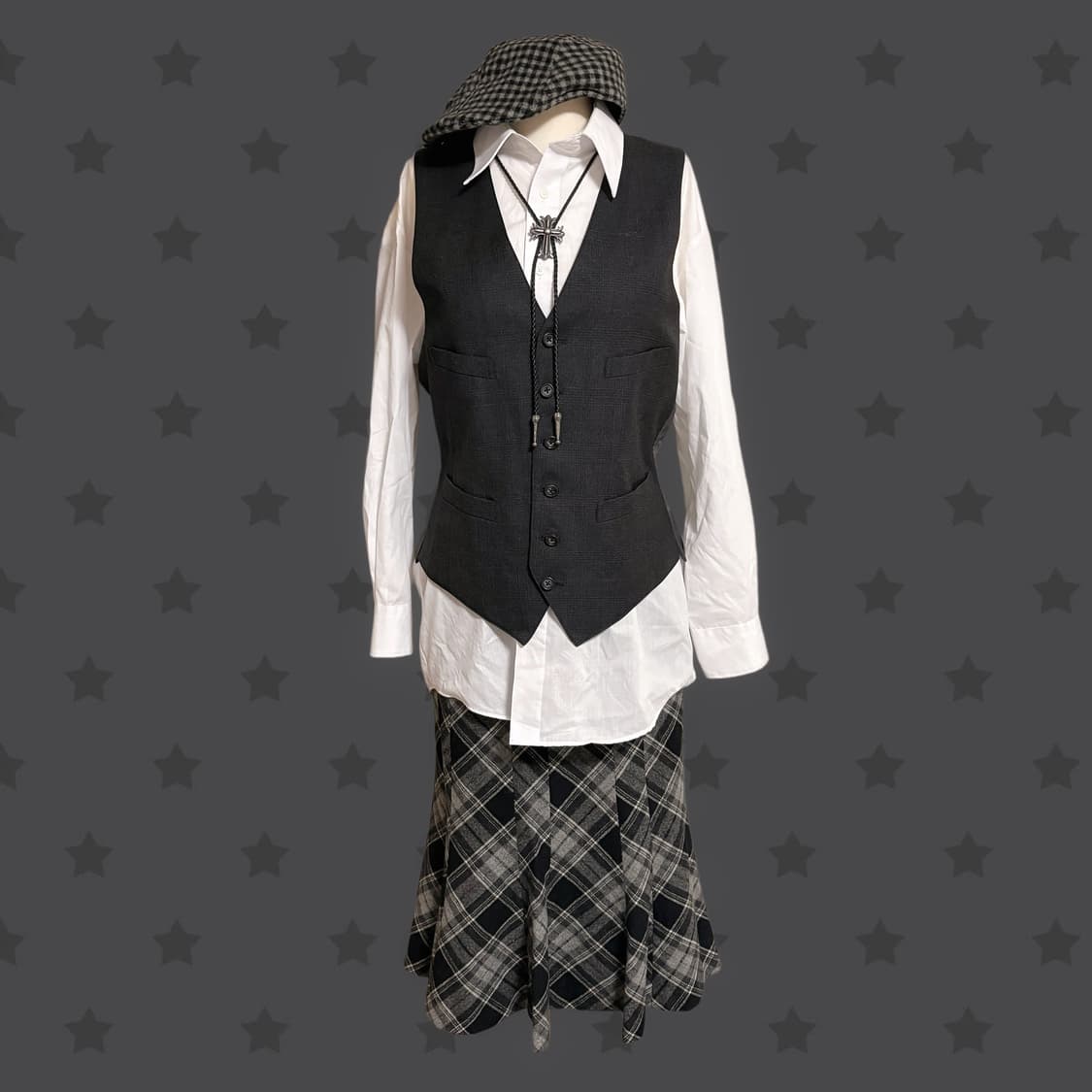 코코모리 블랙 프레피 미국 하이틴 핀터깔 라코스테 헌팅캡 대장 코디세트 상품이미지1