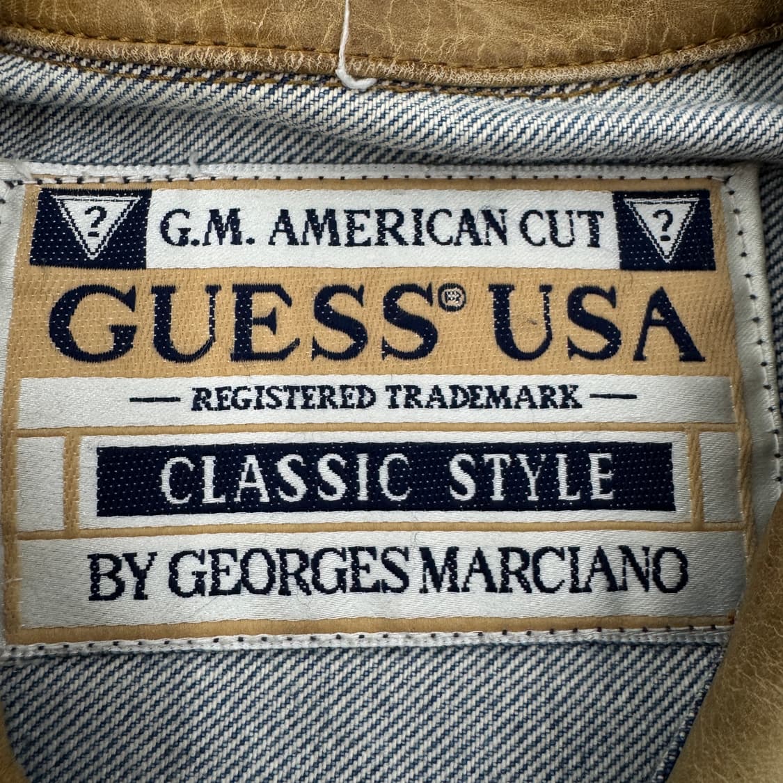 게스 90s USA 레더카라 데님자켓 상품이미지5