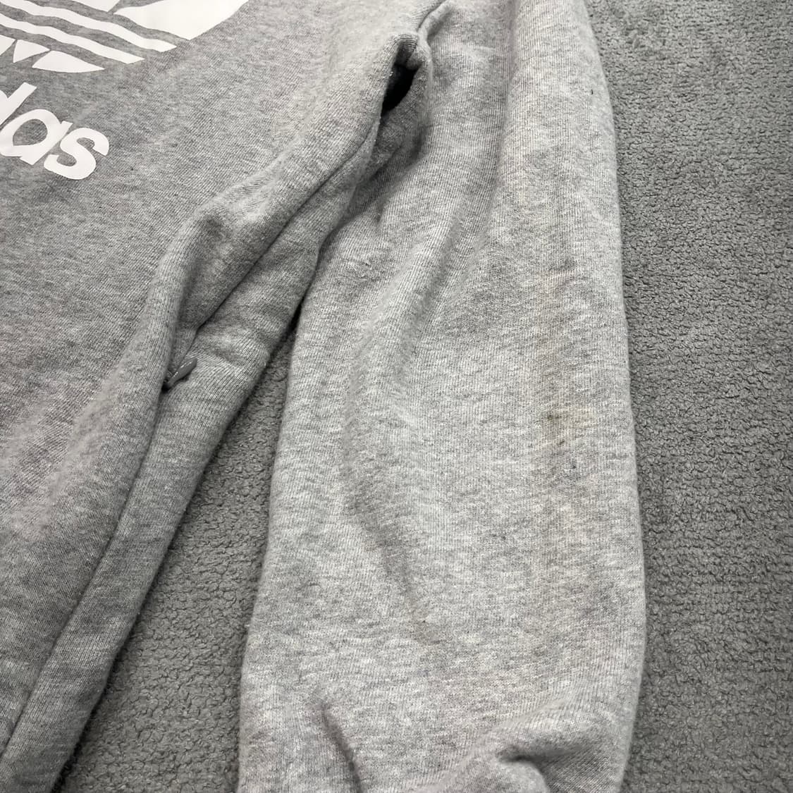 XS 아디다스 회색 후드티 트레포일 로고 상품이미지4