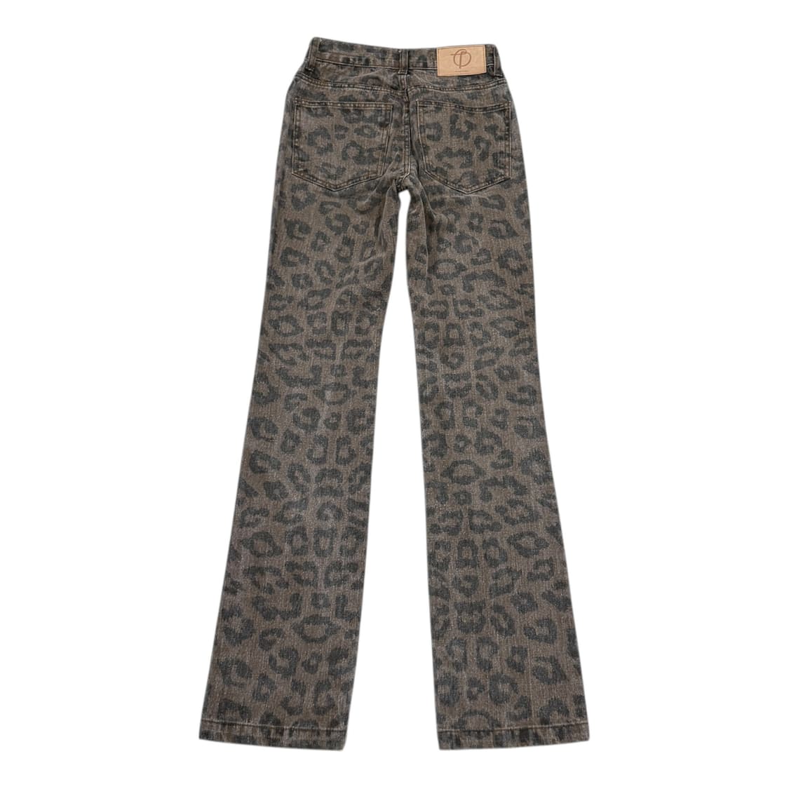 더오픈프로덕트 레오파드 사이드 버튼 스키니 진 바지 브라운 1 상품이미지2