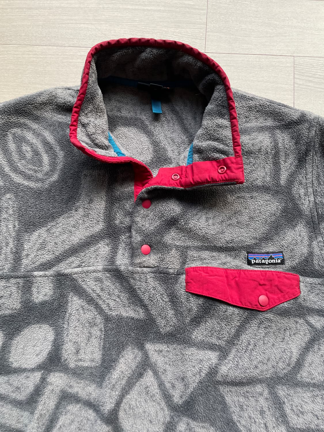 파타고니아 신칠라 아즈텍 그레이 레드 플리스 빈티지 patagonia 상품이미지4