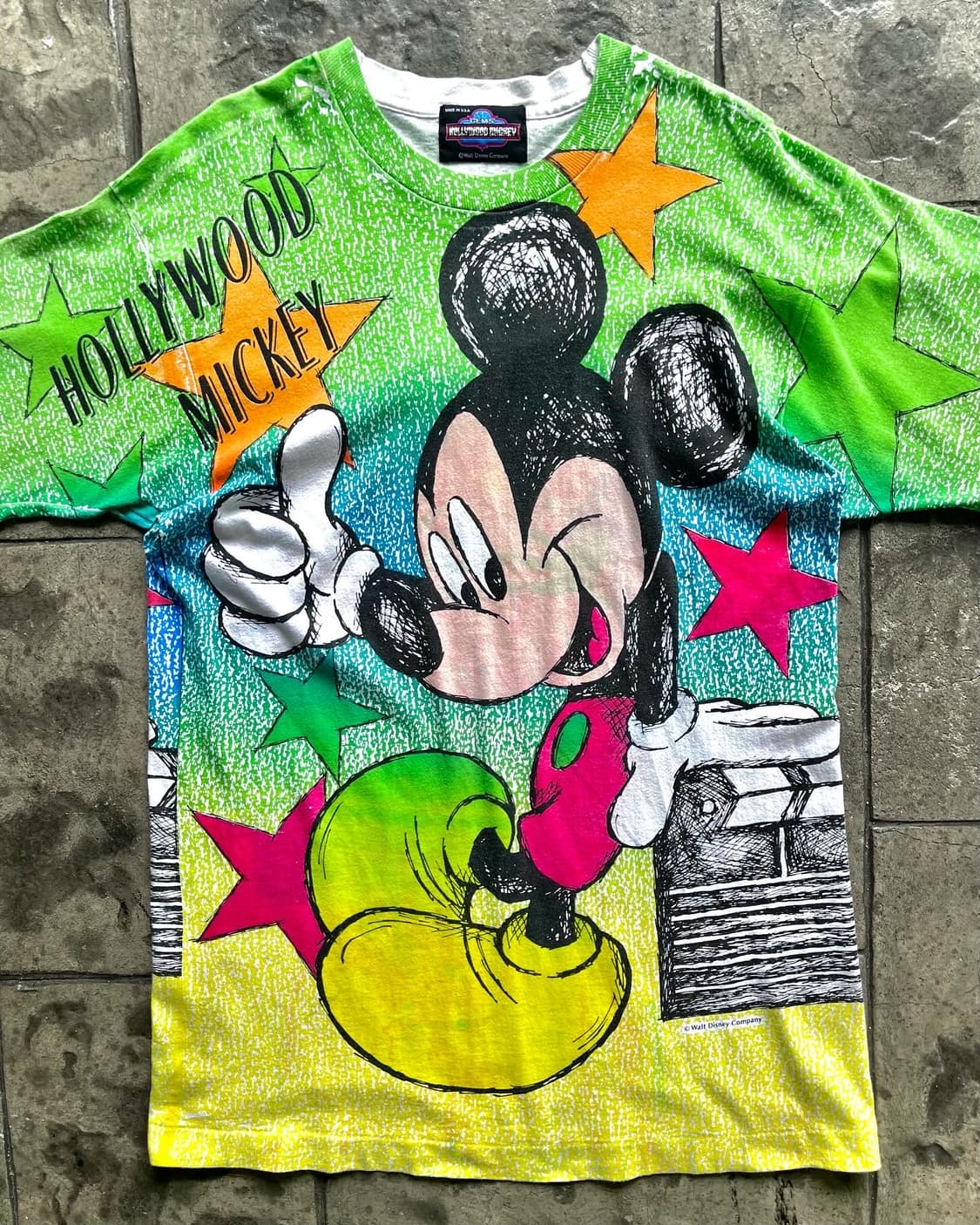 90s 디즈니 미키마우스 풀 프린팅 빈티지 반팔 티셔츠 상품이미지5