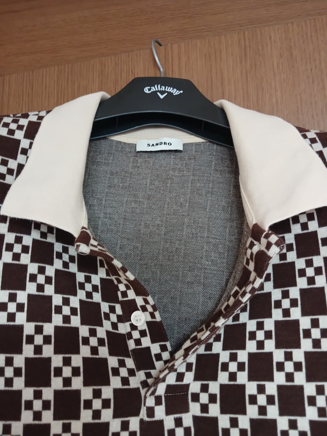 산드로 옴므 체크 반팔 폴로 티셔츠 XL(105) 상품이미지5