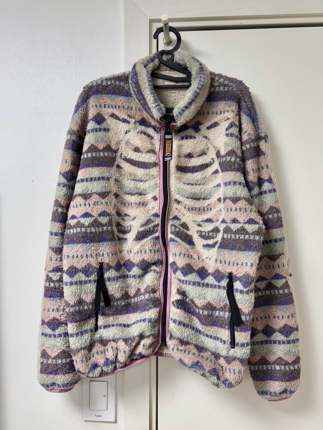 캐피탈 애슐랜드 스트라이프 앤 본 플리스 집 블루종 퍼플 (후리스 집업) 상품이미지1