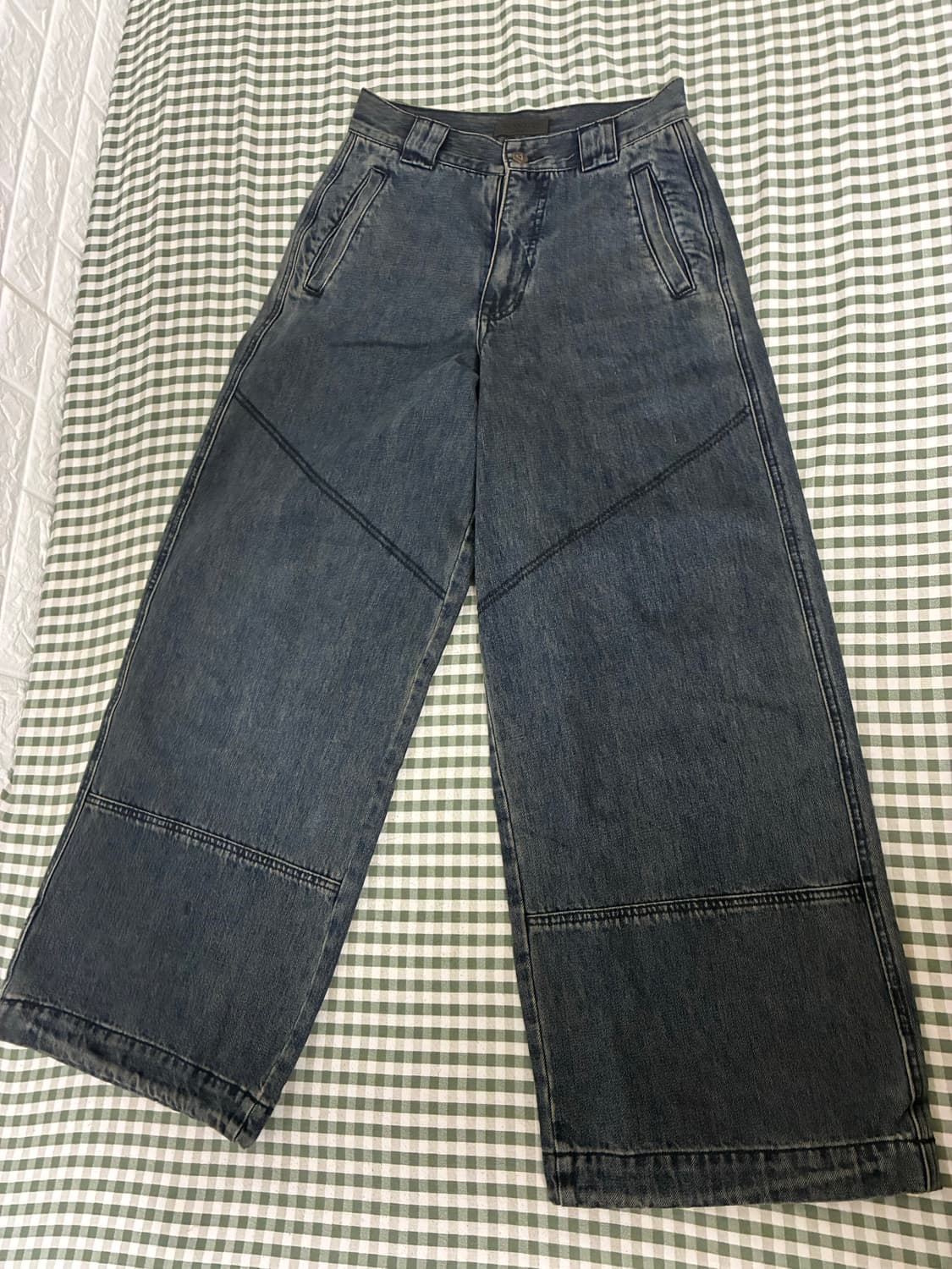 본바트 V 스티치 와이드 데님 상품이미지3