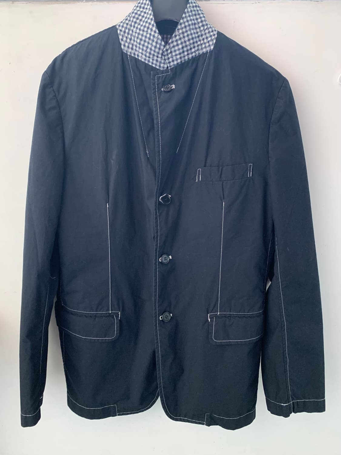 꼼데가르송 옴므 스티치 깅엄 자켓 s 상품이미지1