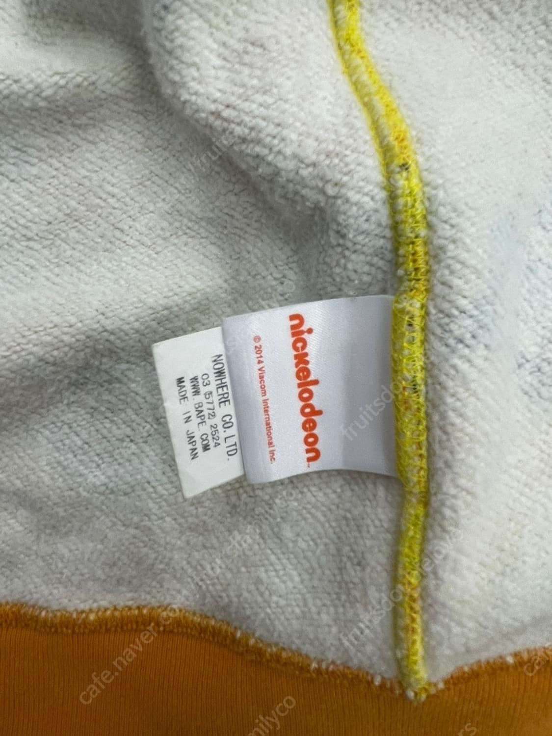 스폰지밥 베이프 콜라보 후드집업 상품이미지5