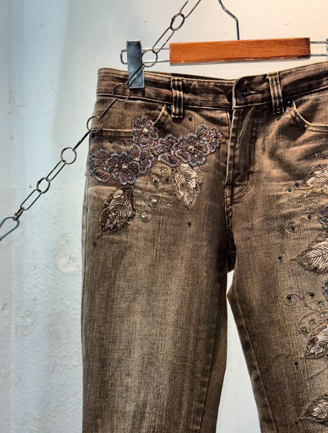 스윙잉서울 쿨키즈 브라운 오리엔탈 긱시크 코디 세트 빈티지 부츠컷 그런지 상품이미지7