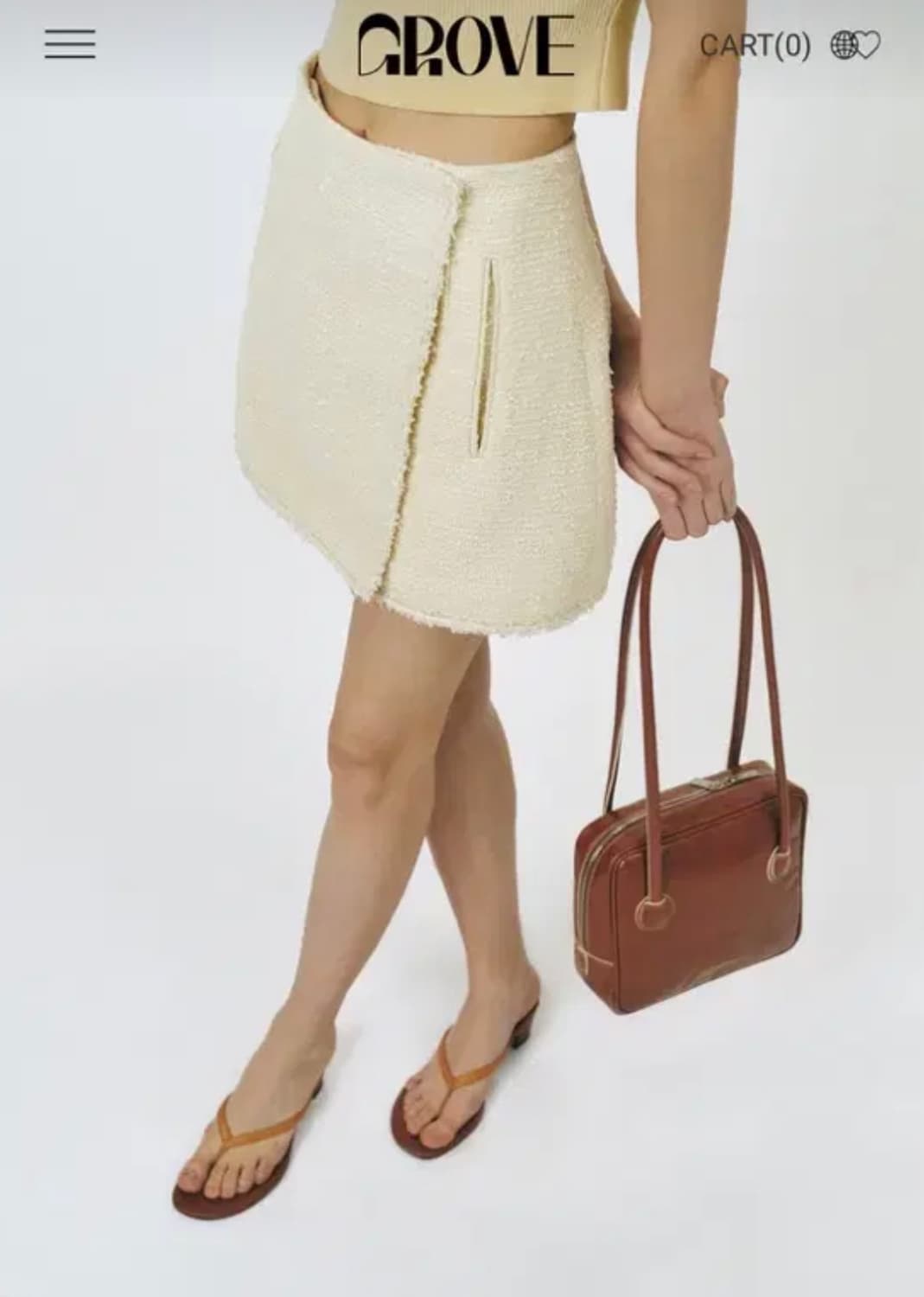 그로브 트위드 랩 스커트 (새상품) 상품이미지3