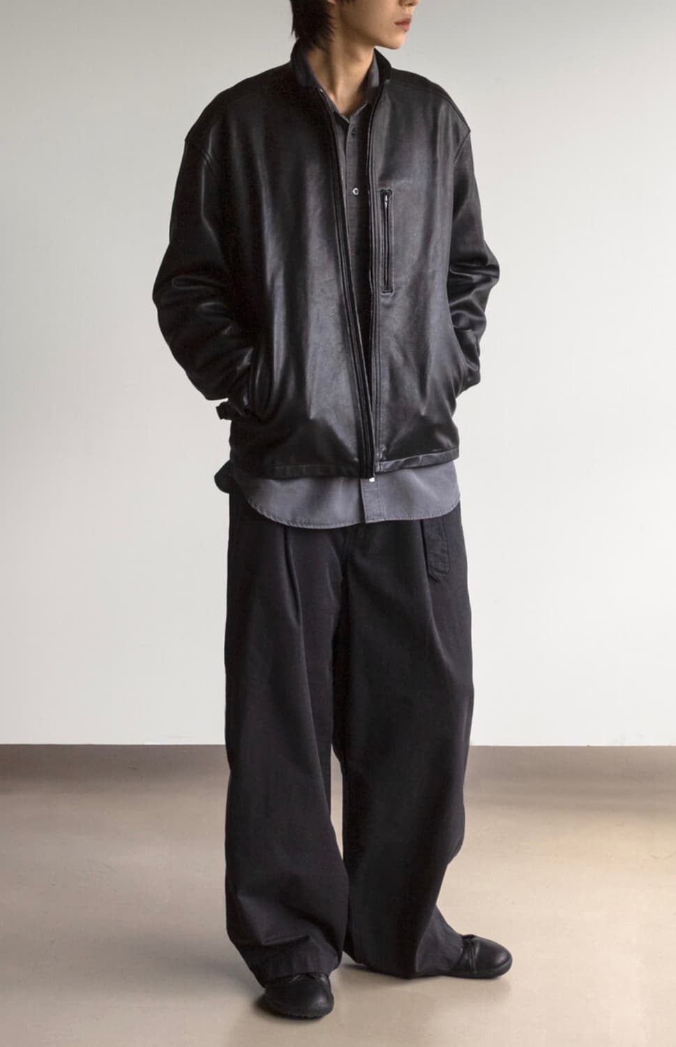 [1] 고낙 고스트 레더 자켓 블랙 상품이미지5