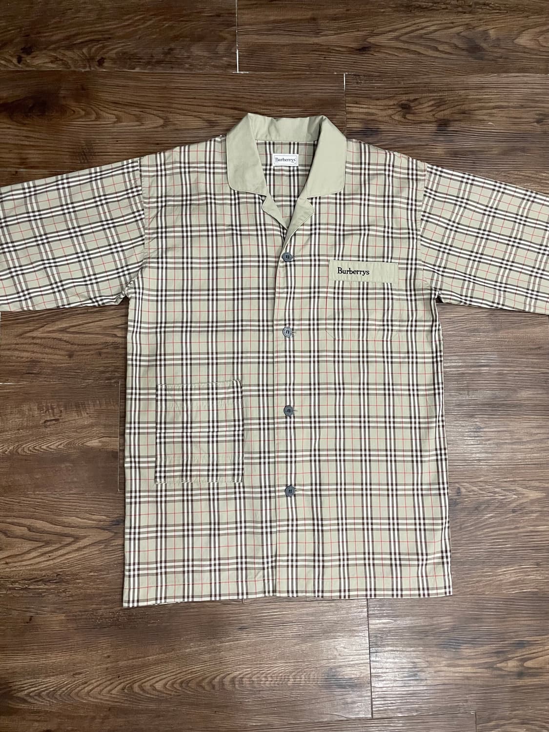 버버리 일본판 노바체크 파자마 셔츠 연카키 상품이미지3