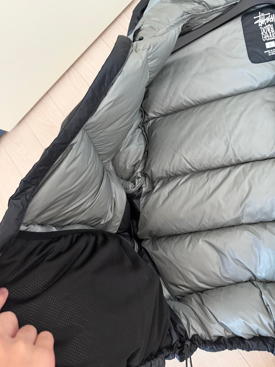 스투시 다운 파카 마이크로 립스탑 팬텀 블랙 L 상품이미지3