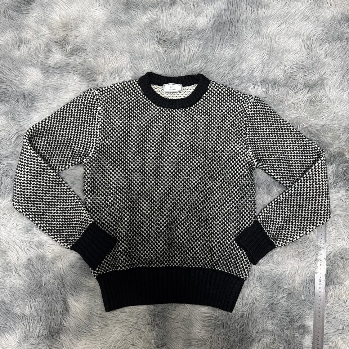 ami 버드아이 스티치 울 니트 M 사이즈 백화점 택  상품이미지2