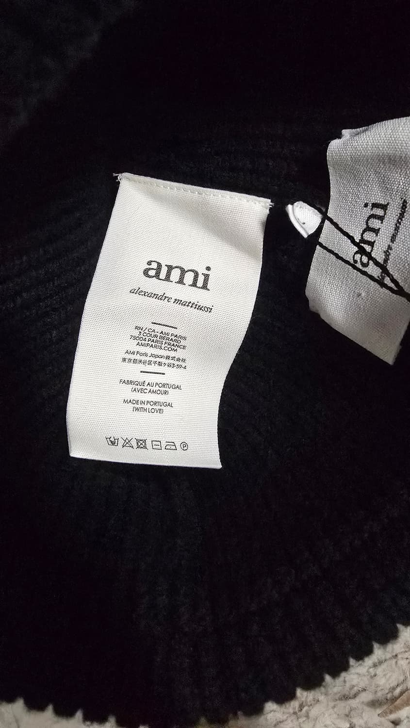 아미 스몰하트 로고 울 비니 모자 블랙 새제품 상품이미지4