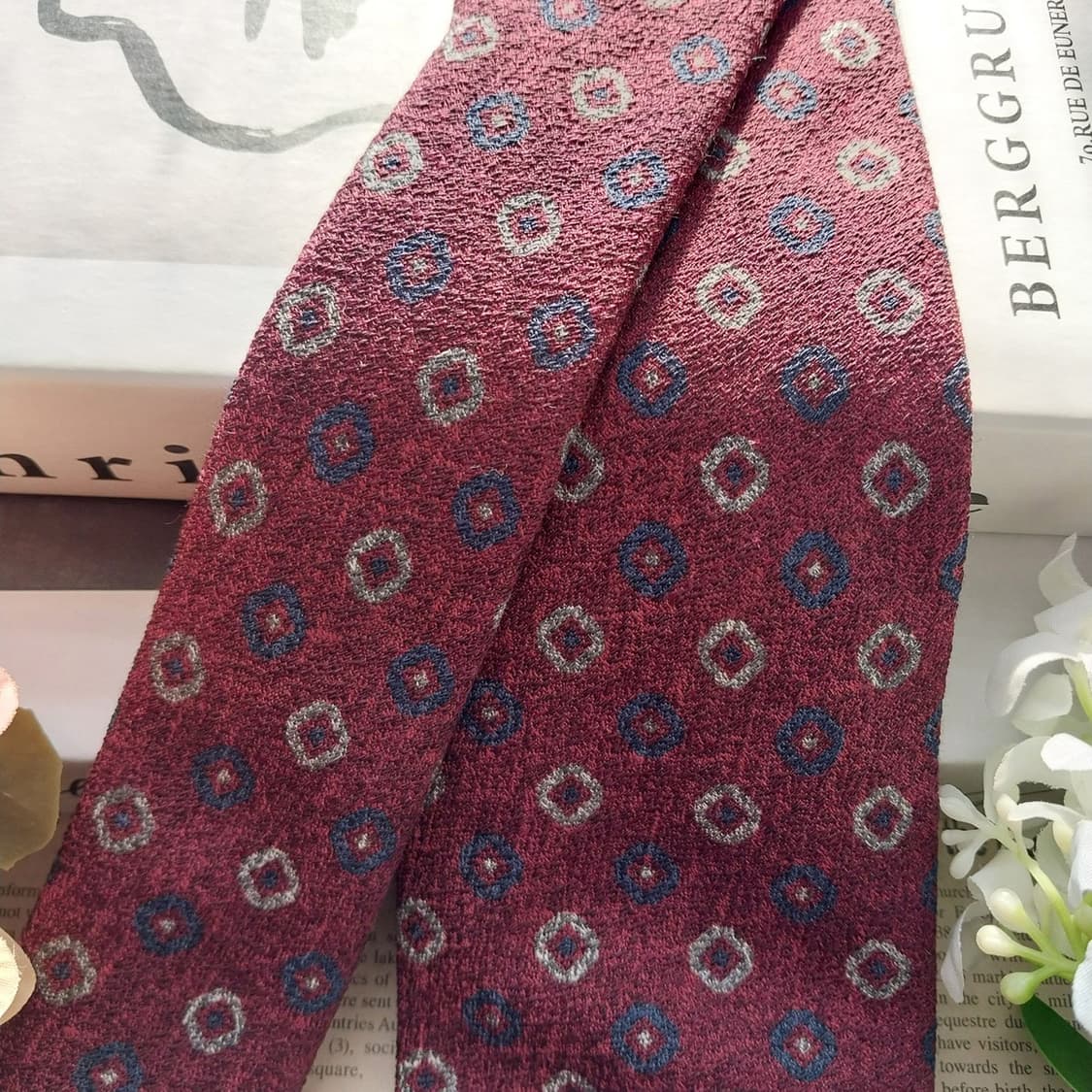 빨질레리 울&코튼&실크 와인 패턴 넥타이 8.1cm A+등급 K1424
 상품이미지4