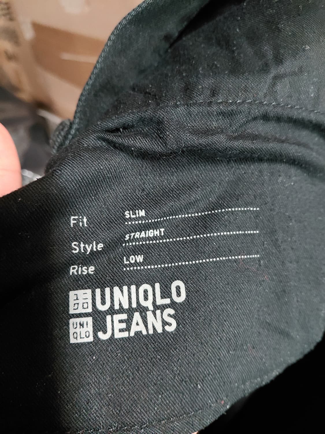 [유니클로]로우 슬림스트레이트 셀비지 블랙 데님 청바지 32사이즈  상품이미지6