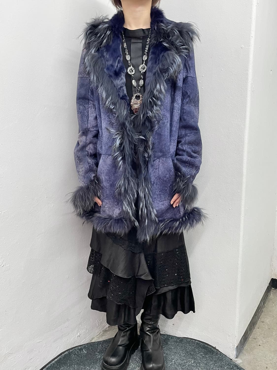 고딕 프릴 디테일 롱 스커트 상품이미지4