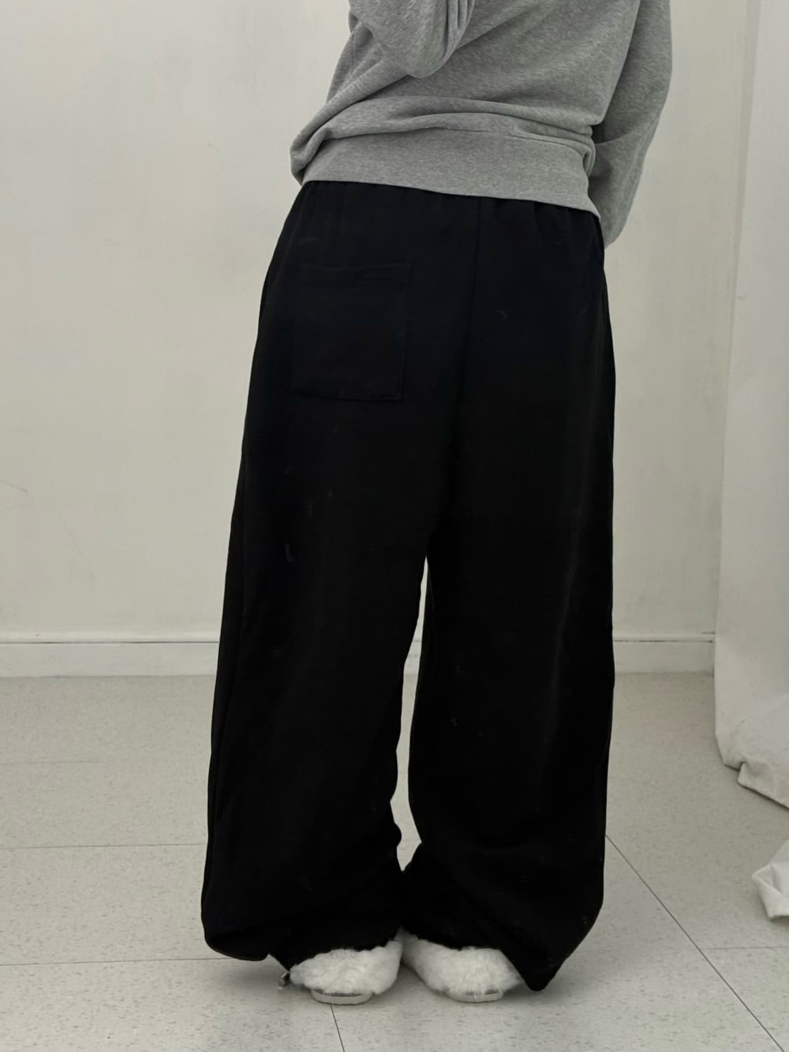 빈티지 레터링 블랙 코튼팬츠 상품이미지4