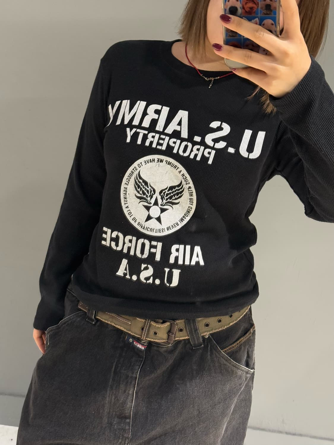 U.S.ARMY lettering waffle long sleeve 상품이미지3