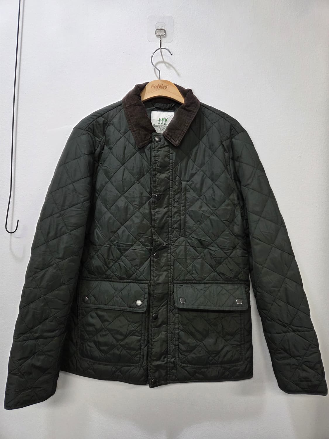 헨리코튼 퀼팅 자켓 다크 그린 남자 95 상품이미지1