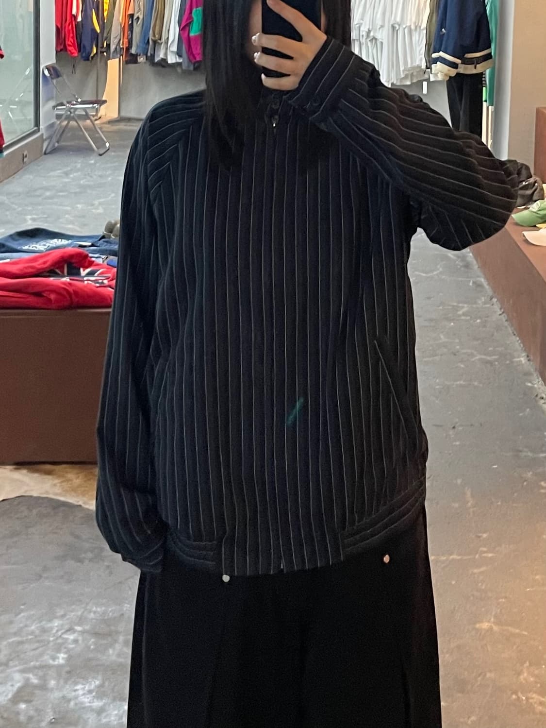 스투시 핀 스트라이프 폴리 블루종 자켓 H2190 상품이미지1