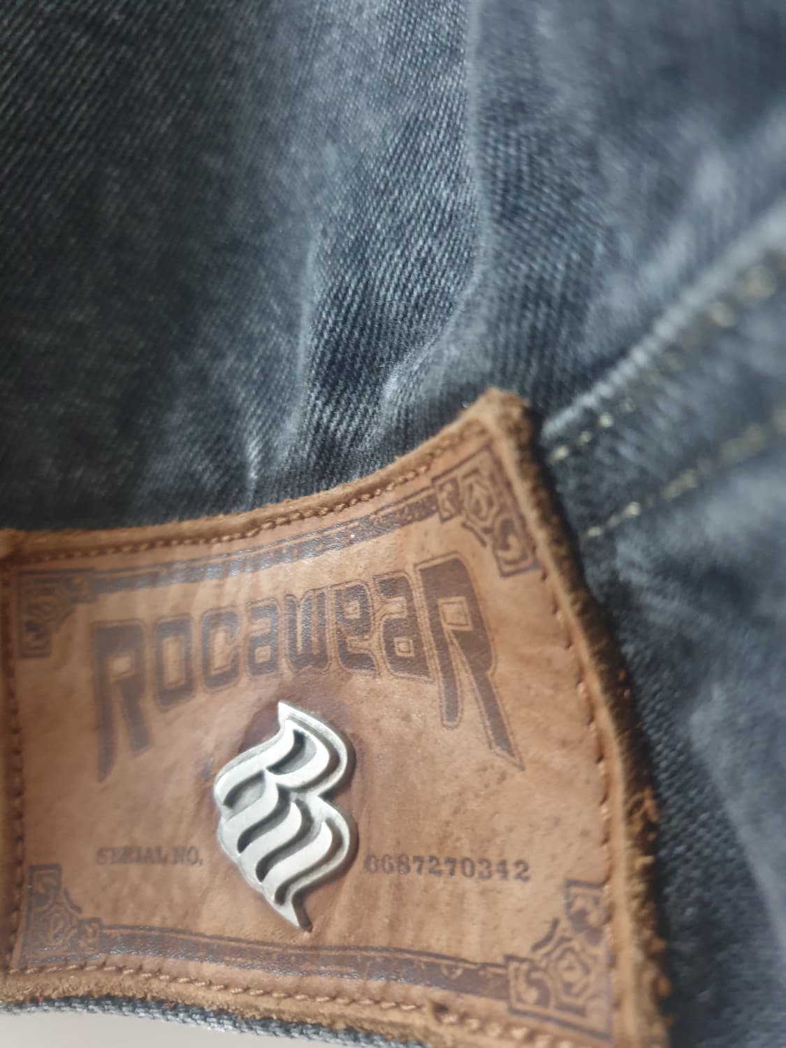 로카웨어 rocawear 데님 빈티지 흑청 자켓 XL 상품이미지4