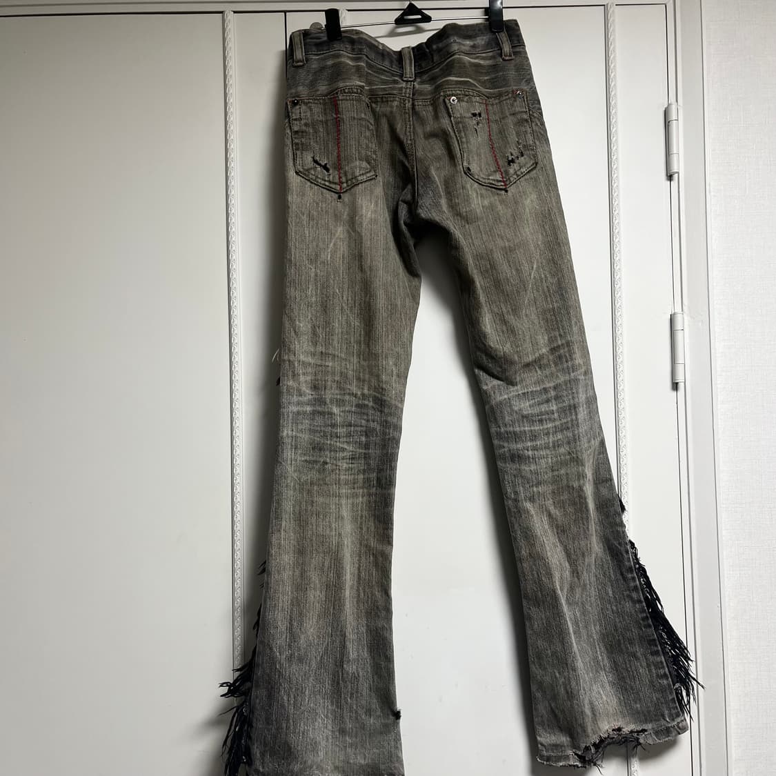 Glad news 펑크 데미지 로우라이즈 팬츠 그런지 y2k 상품이미지2