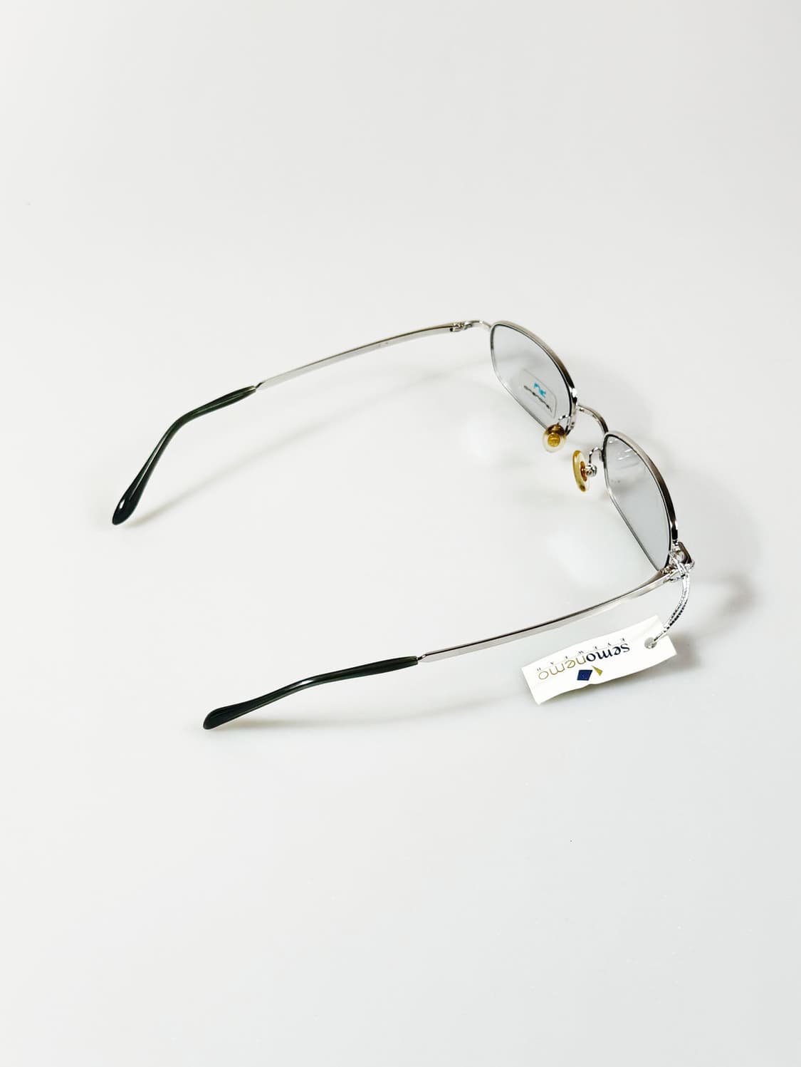 SEMONEMO 실버 반무테 스퀘어 메탈 빈티지 안경 상품이미지4