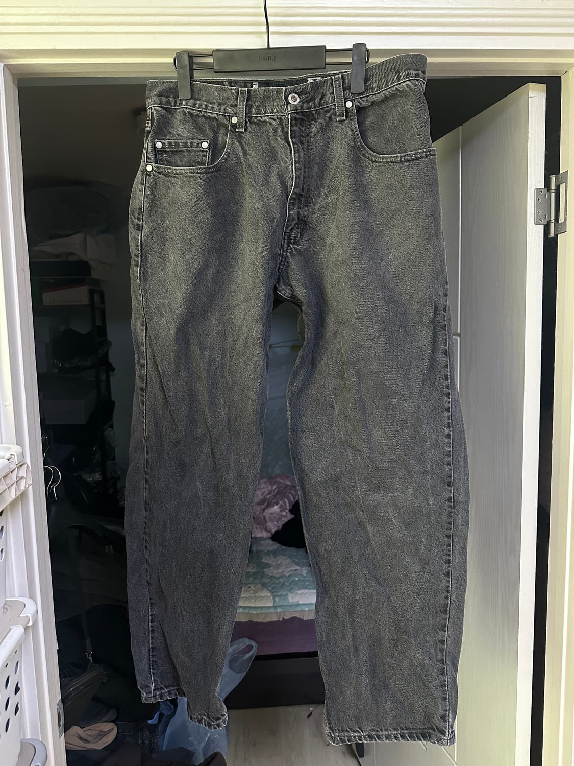 [34X32] 빈티지 리바이스 실버탭 배기 흑청 데님 팬츠 상품이미지1