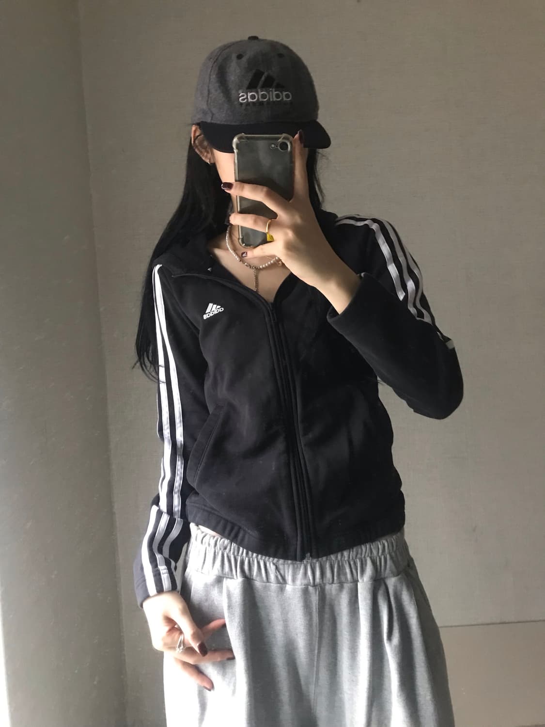 아디다스 블랙 슬림핏 후드집업 상품이미지2