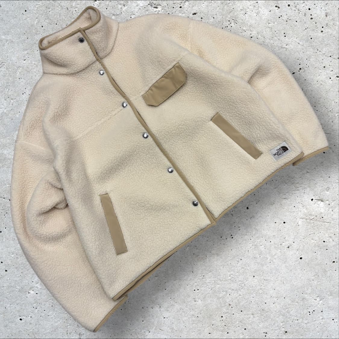 [M] 노스페이스 화이트라벨 아이보리색 뽀글이 플리스 자켓 B934 상품이미지1