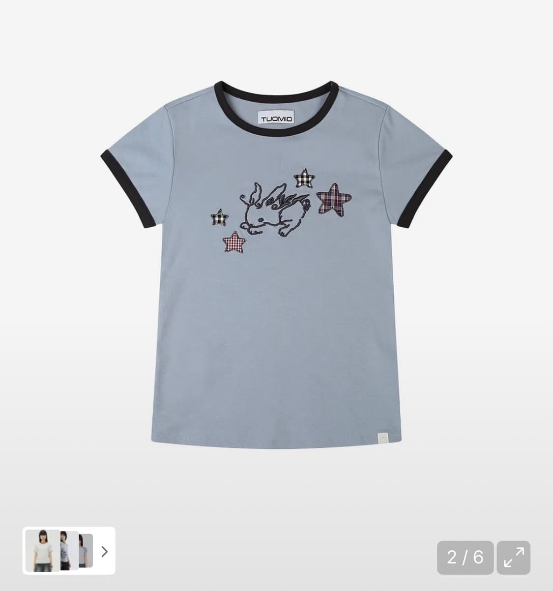 뚜오미오 스타버니 링거 반소매 티셔츠  상품이미지2