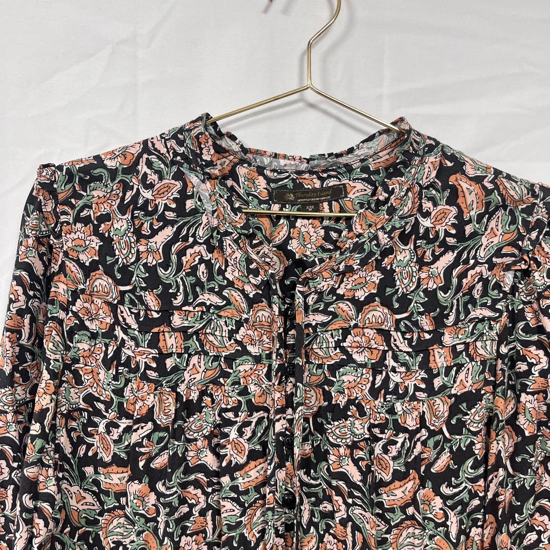 써스데이아일랜드 슬림 A라인 패턴 미니 원피스 상품이미지4