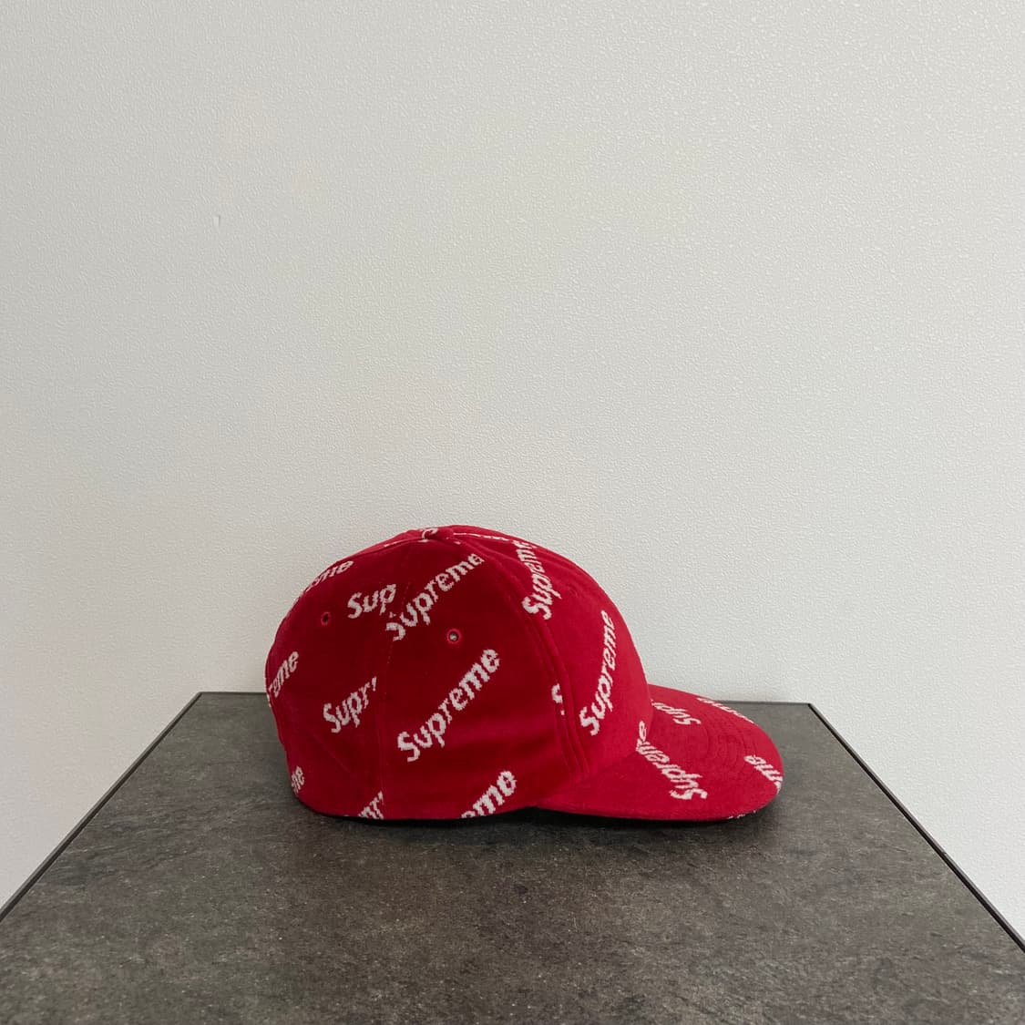 슈프림 벨루어 다이애그널 로고 레드 볼캡 볼캡 모자 6패널 캡 상품이미지3