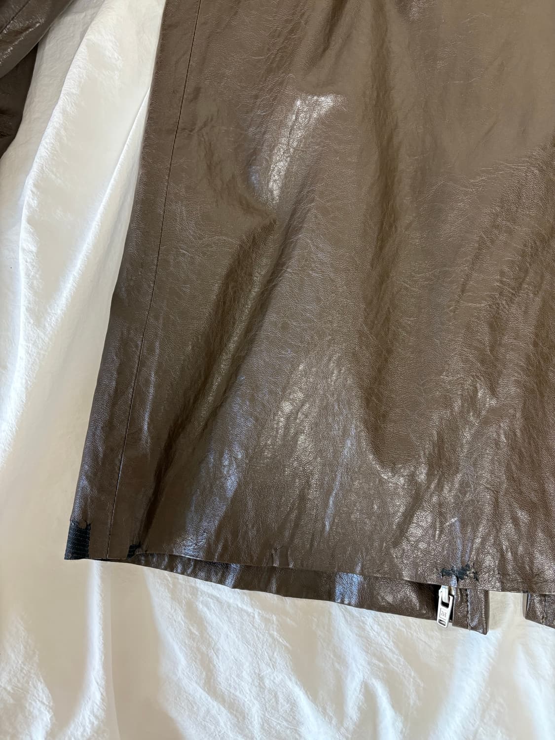 마뗑킴 보이핏 레더 자켓 브라운 상품이미지7