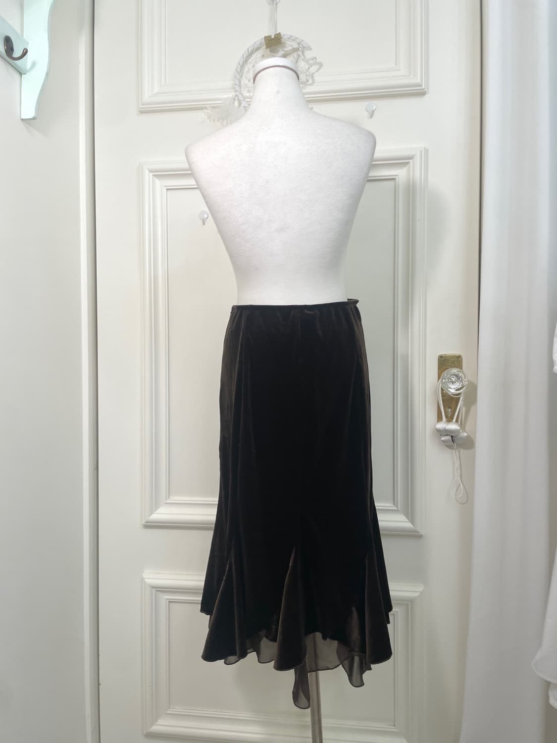 brown velvet ruffle fairy skirt 상품이미지3