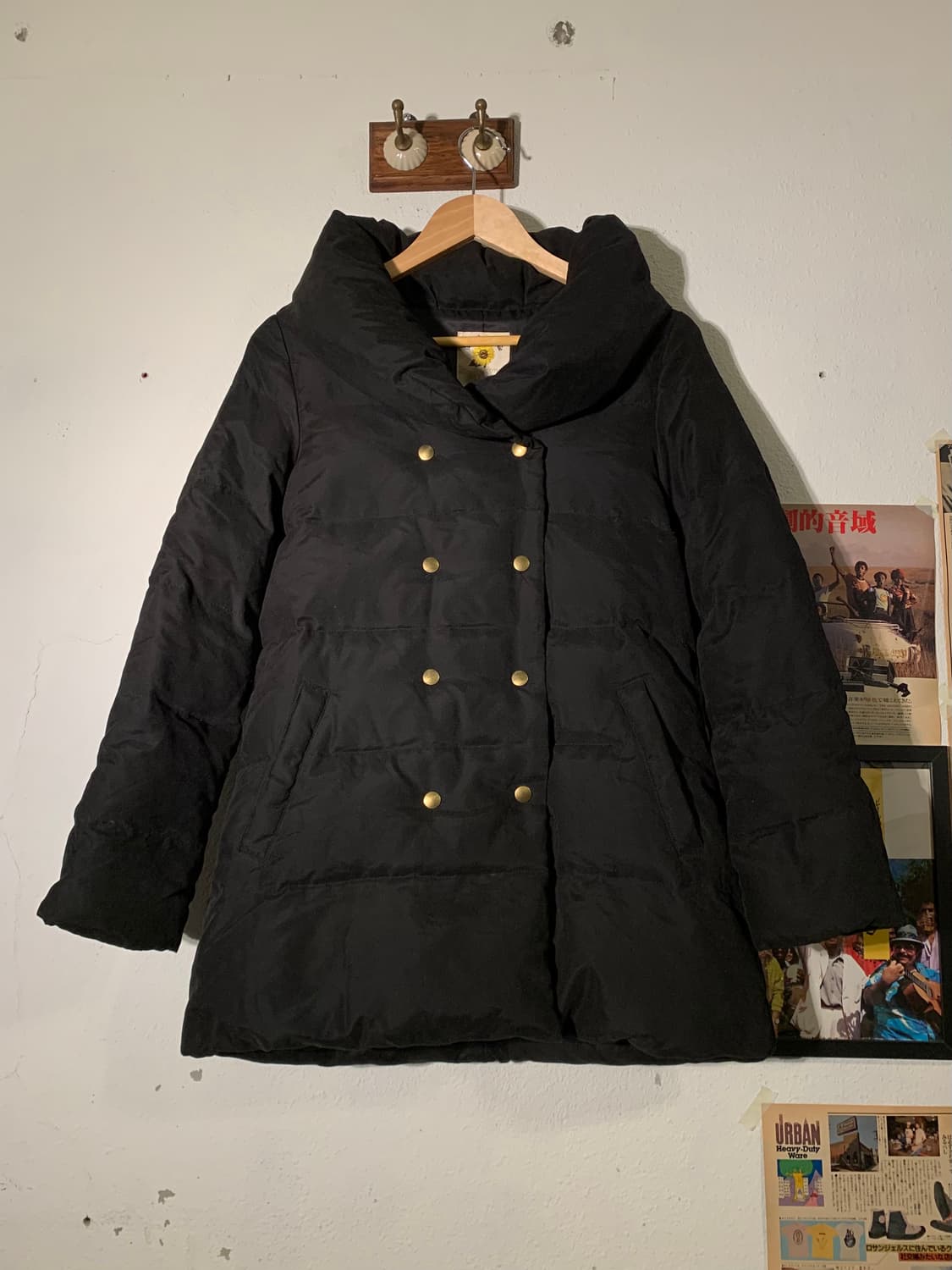 레이빔즈 하이 숄카라 패딩 블랙 상품이미지1